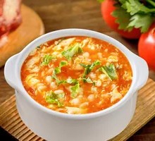 Tomato Egg Drop Noodle Soup