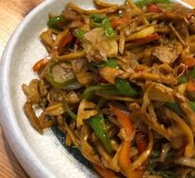Wild Bamboo Shoots Stir-Fried with Pork Strips