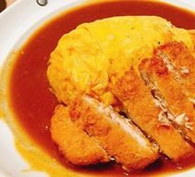 Fried Chicken Curry Omelette Rice