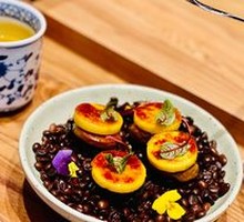 Teriyaki Foie Gras with Activated Charcoal Bread