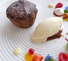 Chocolate Lava Cake with Ice Cream