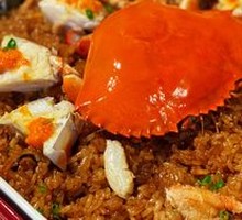 Lotus-Leaf Steamed Crab with Sticky Rice