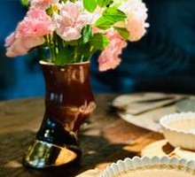 Flower Chef's Specialty Mushroom Soup with Baguette