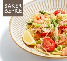 Smoked Salmon with Asparagus Cream Fettuccine