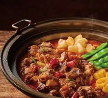 Stew Beef Steak in Iron Pot