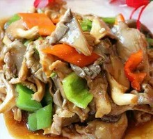 Sliced Meat with Fresh Mushrooms