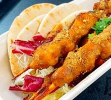 Satay Chicken Skewers with Pita