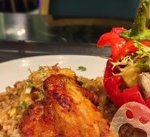 Truffle Beef Vegetable Fried Rice with Grilled Chicken Wings