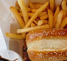 Teriyaki Chicken Burger with Fries