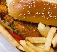 Cod Burger with Fries