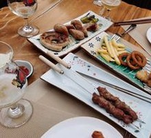 Grilled Lamb Skewers and Chicken Wings