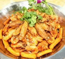 Spicy Grilled Chicken Wings with Shrimp