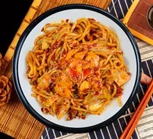 Sour Cabbage Chicken Fried Rice Noodles