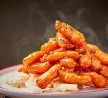 Sweet and Sour Pork with Crispy Rice Cake