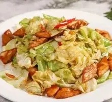 Cabbage Stir-Fried with Flatbread Cubes