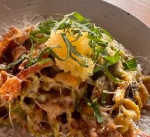 Pesto and Fragrant Sprout Noodles