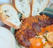 North African Tomato Sausage Stew with Eggs