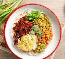 Kimchi Chicken Rice Noodles
