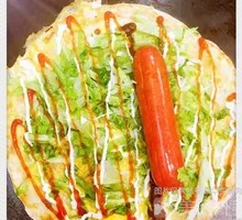 Grilled Sausage Hand-Torn Pancake