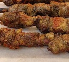 Lamb Skewers on Red Willow Wood