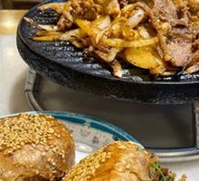 Grilled Meat on Iron Skillet