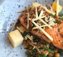 Pan-Fried Salmon with Mixed Greens
