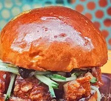 Fried Sauce Crispy Pork Belly Burger