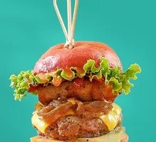 Mini Caramel Egg Bacon Spicy Wagyu Burger