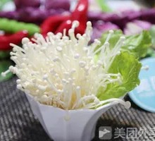 Julienned Cucumber with Enoki Mushrooms
