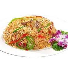 Skewered Pork and Rice Stir-fry