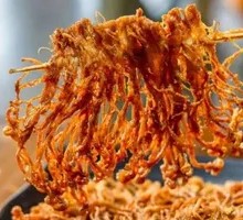 Fried Enoki Mushrooms Skewers