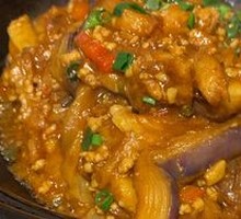 Savory minced pork eggplant stew