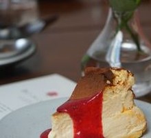 Basque Cake with Raspberry Sauce