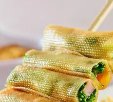 Rolled Tofu Skin with Enoki Mushrooms