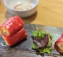 Golden Shrimp Red Rice Noodle Rolls