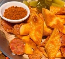 German Sausage with Roasted Flatbread