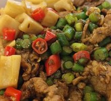 Garlic Shoots with Cumin Beef