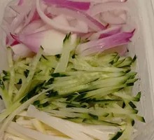 Cucumber and Onion Strips