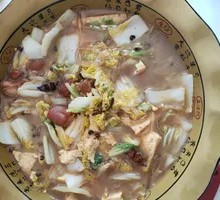 Tofu, Chinese cabbage, and vermicelli stewed together