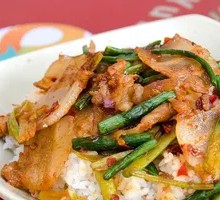 Spicy Pork Stir-fry Rice Bowl