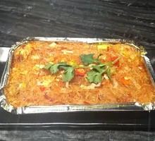 Steamed minced pork with vermicelli in foil