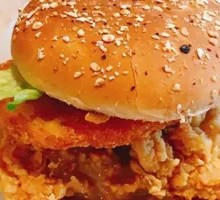 Semi-God's Bow Crispy Shrimp Fried Chicken Burger
