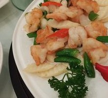 Bamboo Shoots and Chinese Yam Stir-Fried with Shrimp