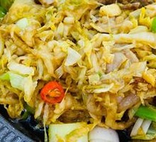 Grilled Pork Belly with Sour Cabbage on Hot Stone