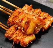 Grilled Tofu Skin Rolls with Enoki Mushrooms