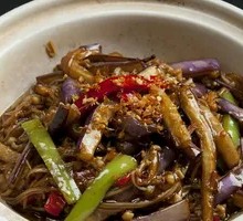 Abalone with Golden Needle Mushrooms and Eggplant