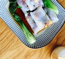 Hand-Made BBQ Pork Rice Noodle Roll