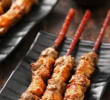 Grilled Lamb Skewers on Red Willow Branch