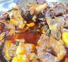 Stew Beef Steak in Iron Pot