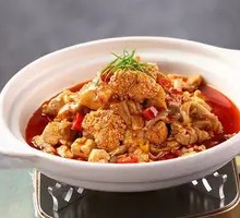 Stewed Fish Offal with Green Pepper and Perilla